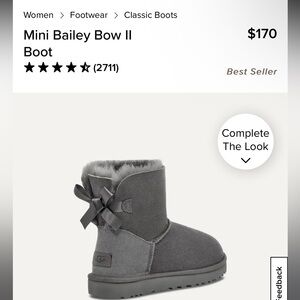 Brand new women’s size 5 gray bow tie Ugg boot